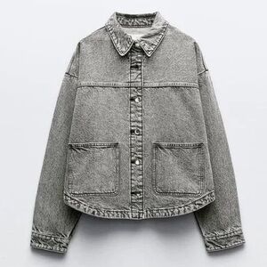 Zara Women's Z1975 Gray Denim Jacket - Size S
